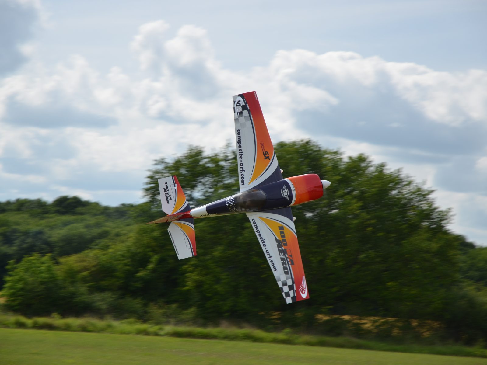 Avion de voltige en passage bas